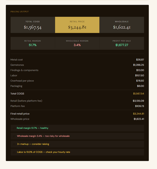 Fine Jewelry Pricing Calculator (DIGITAL)