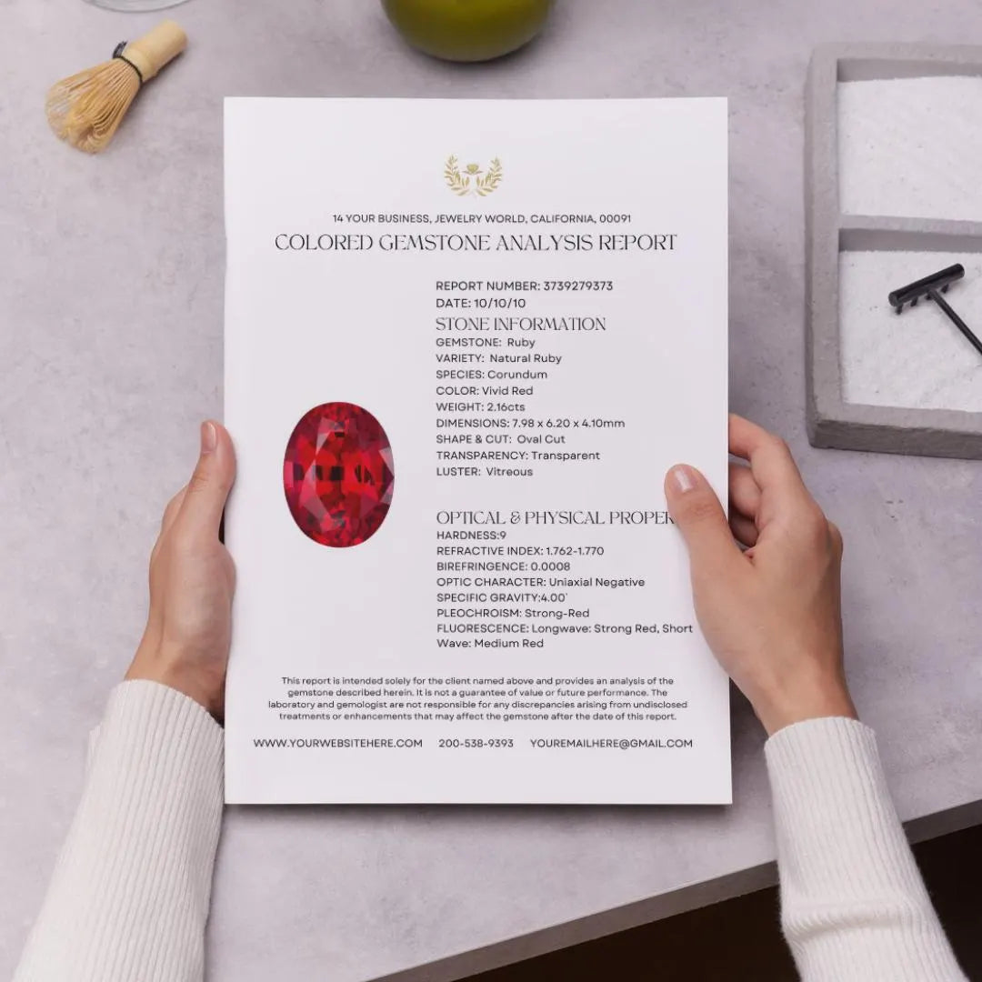 colored gemstone report template for jewelers gemologists jewelry business printable pdfs