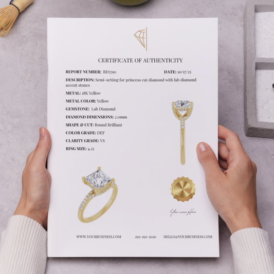 jewelry certificate of authenticity diamond engagement ring
