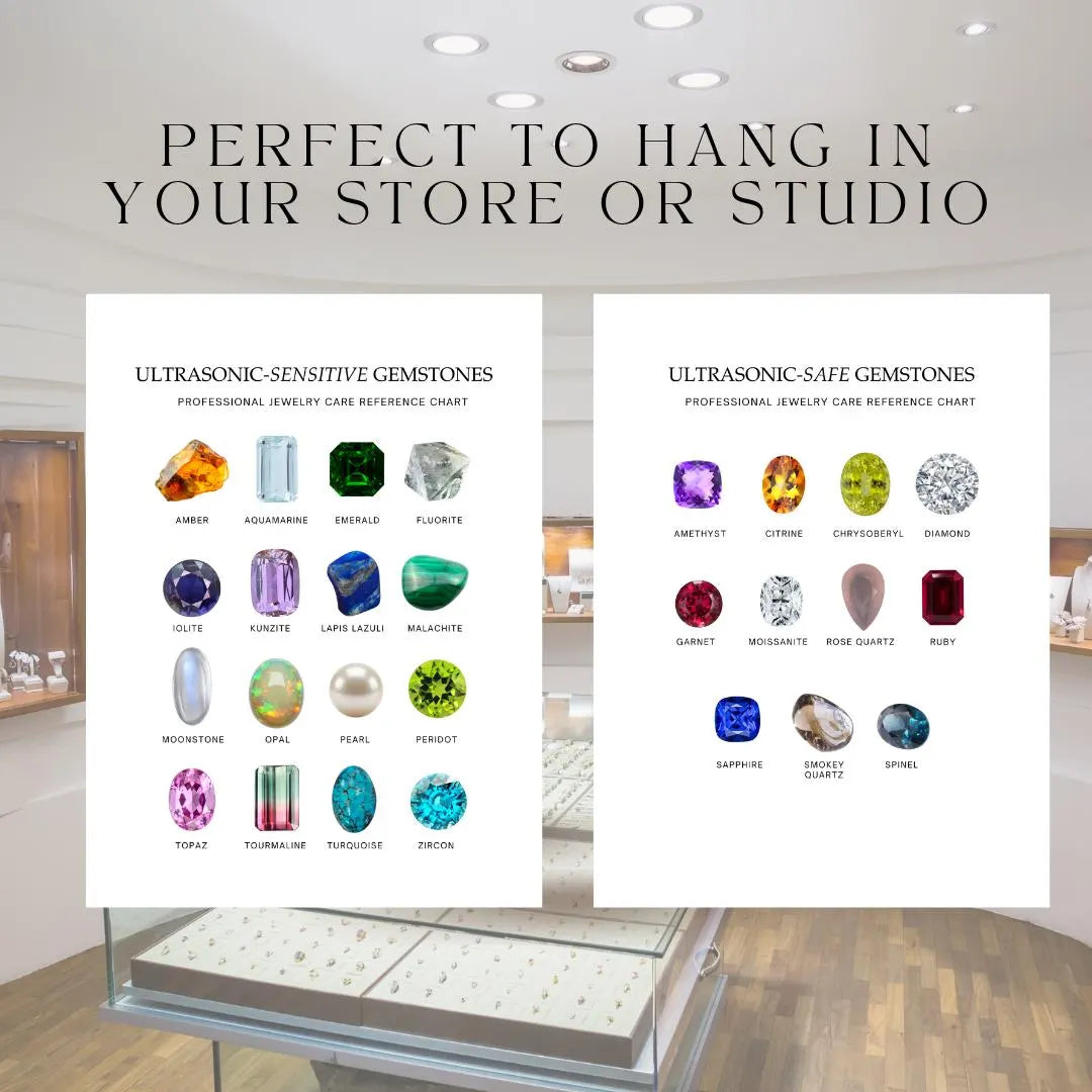 Ultrasonic Gemstone Care Guide Chart Printable PDF (DIGITAL)