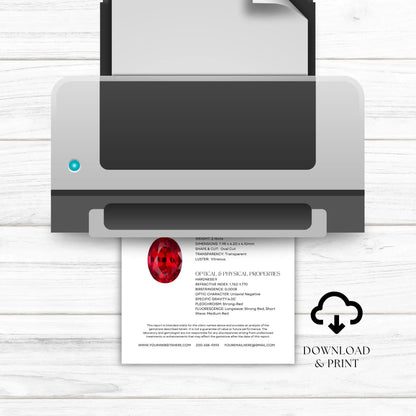 Two Page Colored Gemstone Analysis Report No Border Template | Instant Download
